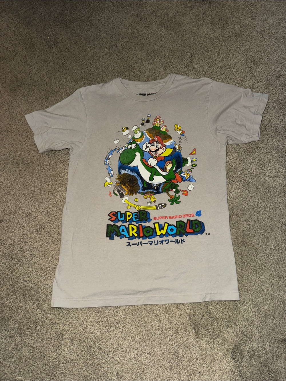 Nintendo Super Mario World Graphic Tee - Light Gray